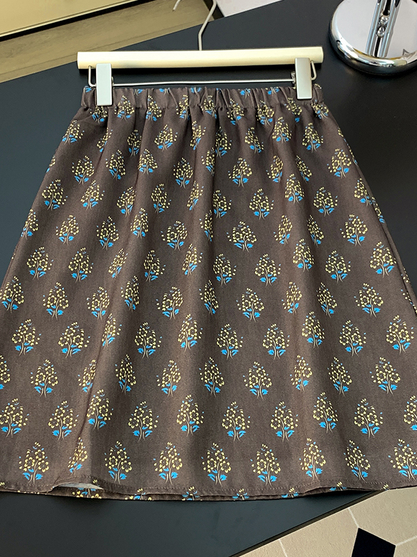 High-End Retro Floral Skirt Wo - مراجعة Midi Skirt Floral وسعره