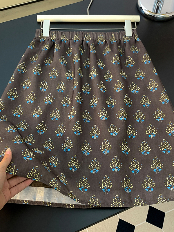 High-End Retro Floral Skirt Wo - مراجعة Midi Skirt Floral وسعره