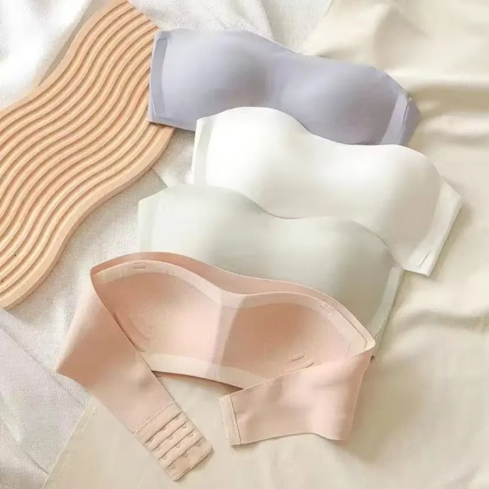 Solid Color Strapless Wrapped  - مراجعة Bralette Triangle Set وسعره