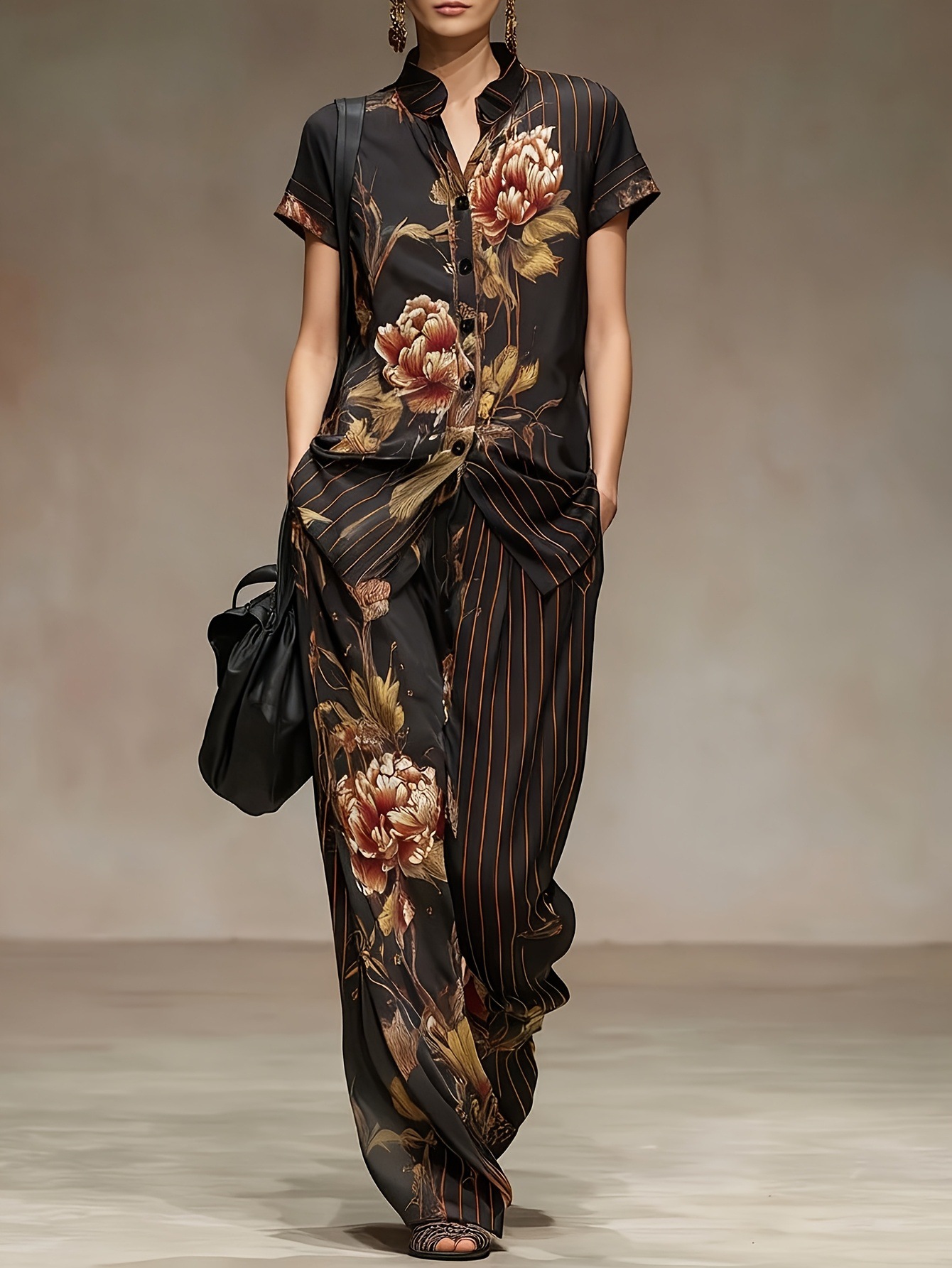 Chiffon Women Summer 2PCS Matc - مراجعة Romper Floral Print وسعره