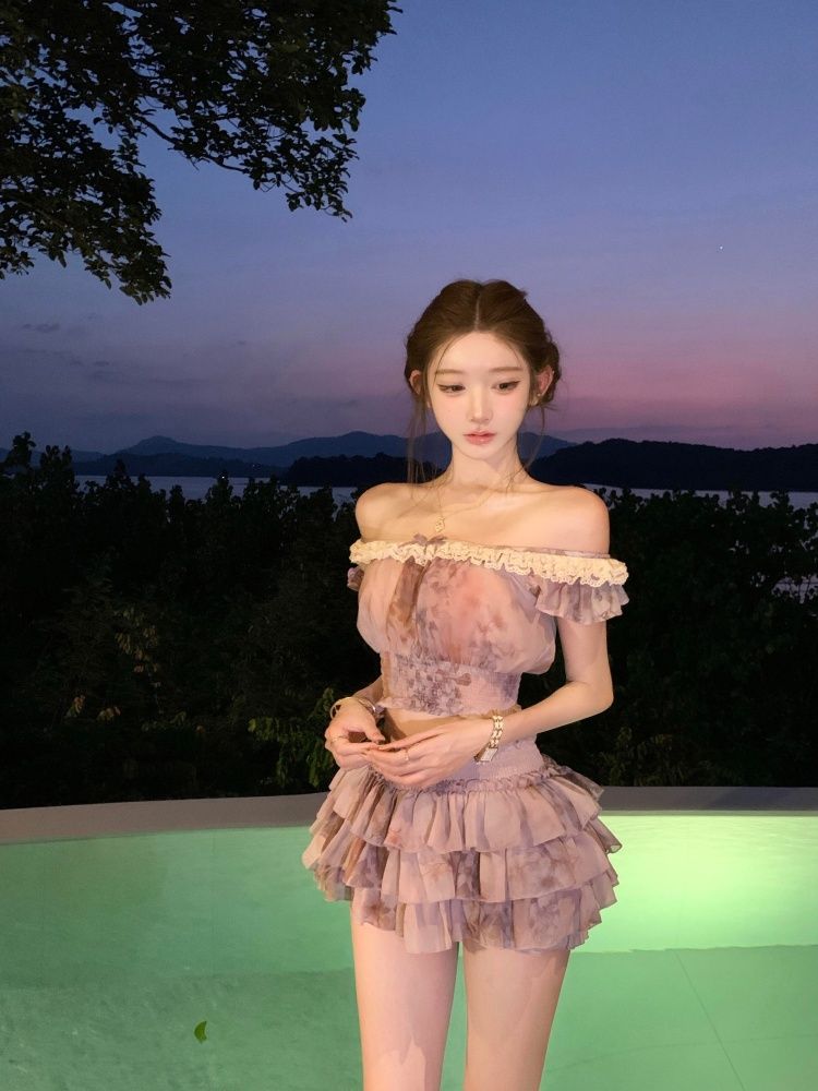 French Sweet Coquette Off Shou - مراجعة Romper Floral Print وسعره