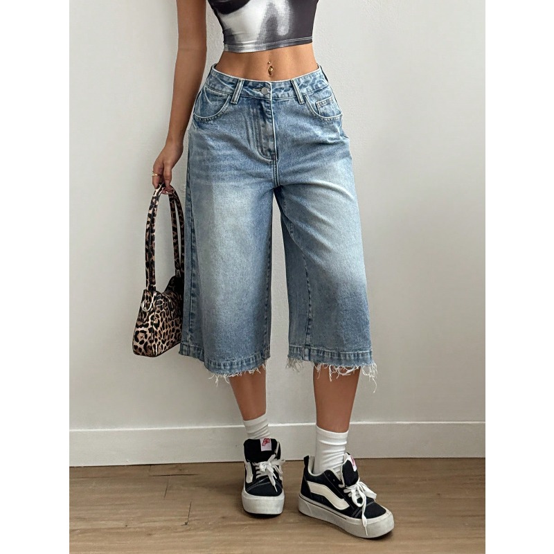 2026 Women's Fashion Frayed He - مراجعة Shorts Denim Frayed وسعره