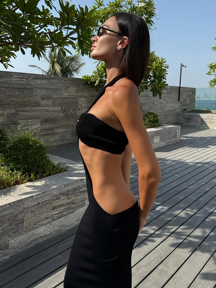 Weird Puss Sexy 2-Piece Set Wo - مراجعة Maxi Dress Halter وسعره