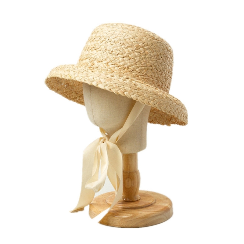 Handwoven Kids Straw  Cap Girl - مراجعة Hat Floppy Wide وسعره