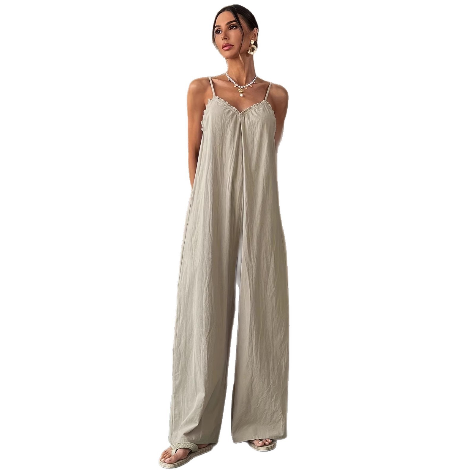 Summer Woman Jumpsuit Sleevele - مراجعة Jumpsuit Linen Relaxed وسعره