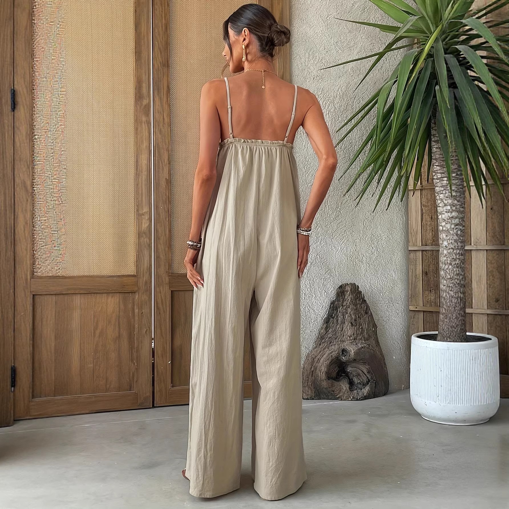 Summer Woman Jumpsuit Sleevele - مراجعة Jumpsuit Linen Relaxed وسعره