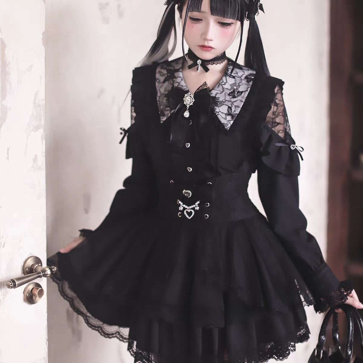 Harajuku Kawaii Skirt Sets Wom - مراجعة Blouse Off Shoulder وسعره