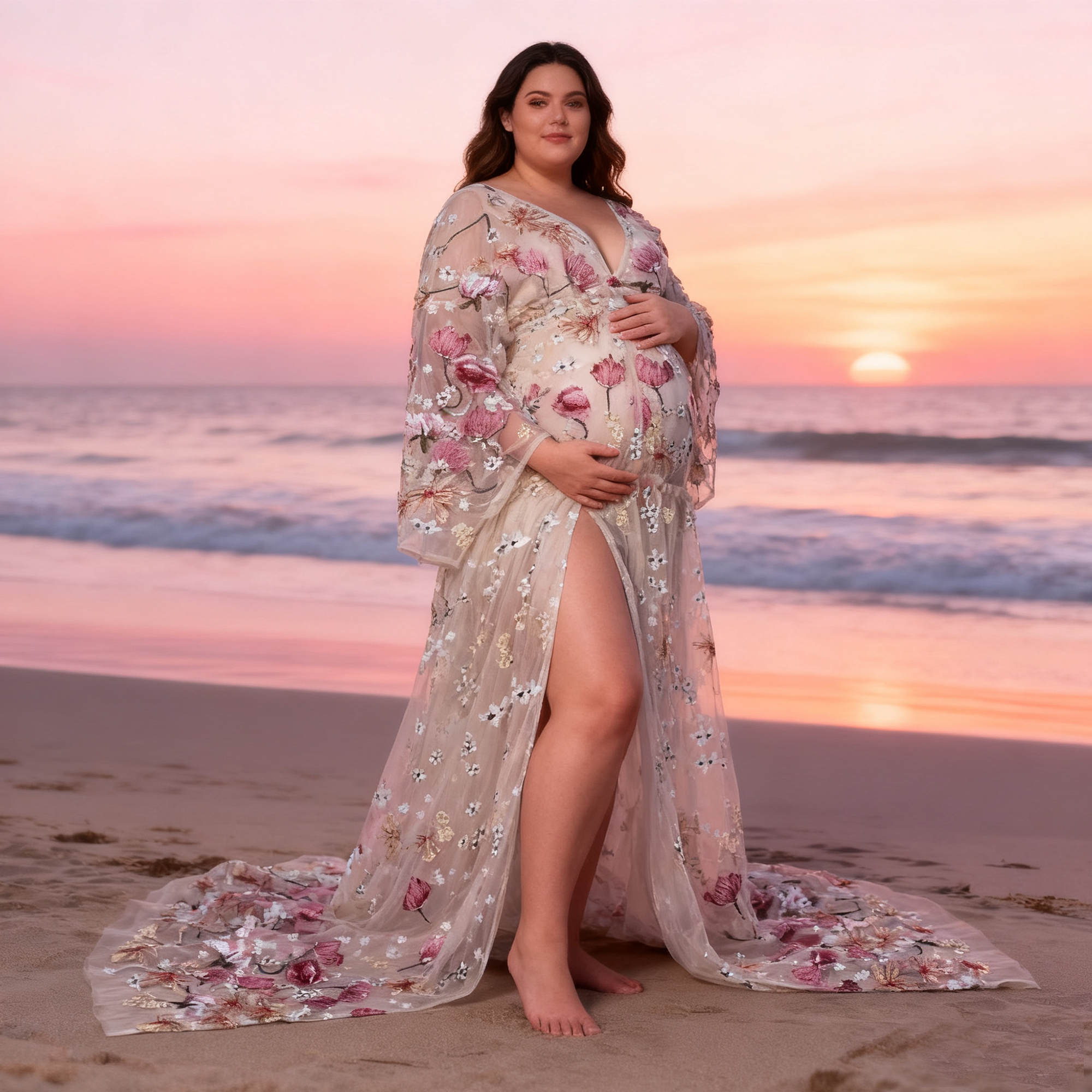 Don&Judy Butterfly Appliqués a - مراجعة Kimono Sheer Floral وسعره