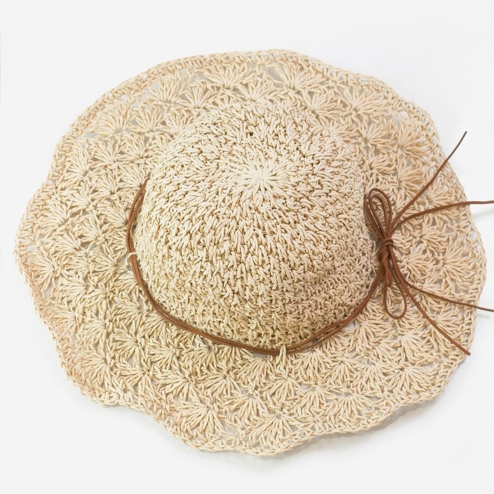 Handwoven Crochet Straw Hat Wi - مراجعة Hat Floppy Wide وسعره
