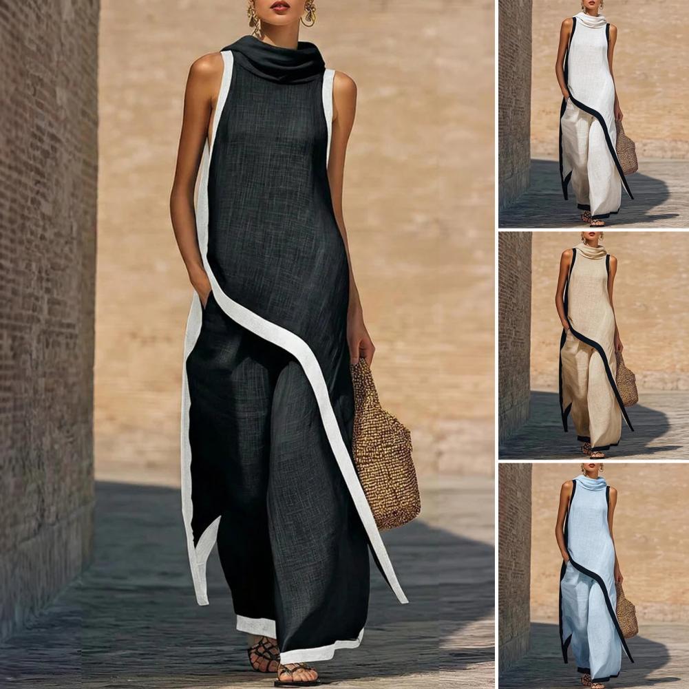 Women Color Block Cotton Linen - مراجعة Linen Pant Wide وسعره