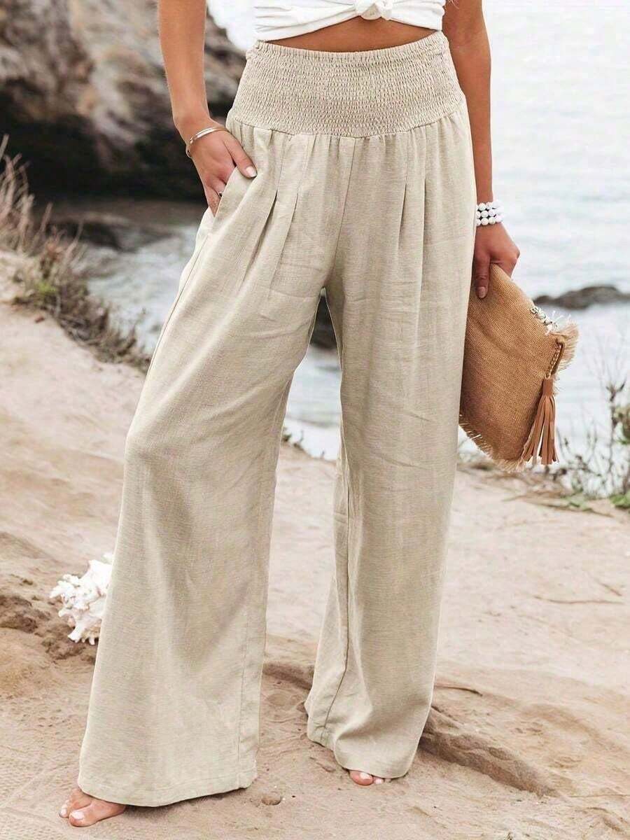 Loose High Waist Wide Leg Casu - مراجعة Linen Pant Wide وسعره