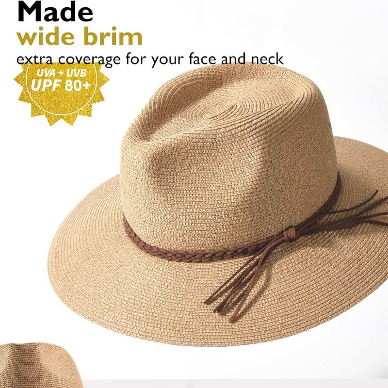 1pc Summer Straw Beach Sun Hat - مراجعة Hat Floppy Wide وسعره