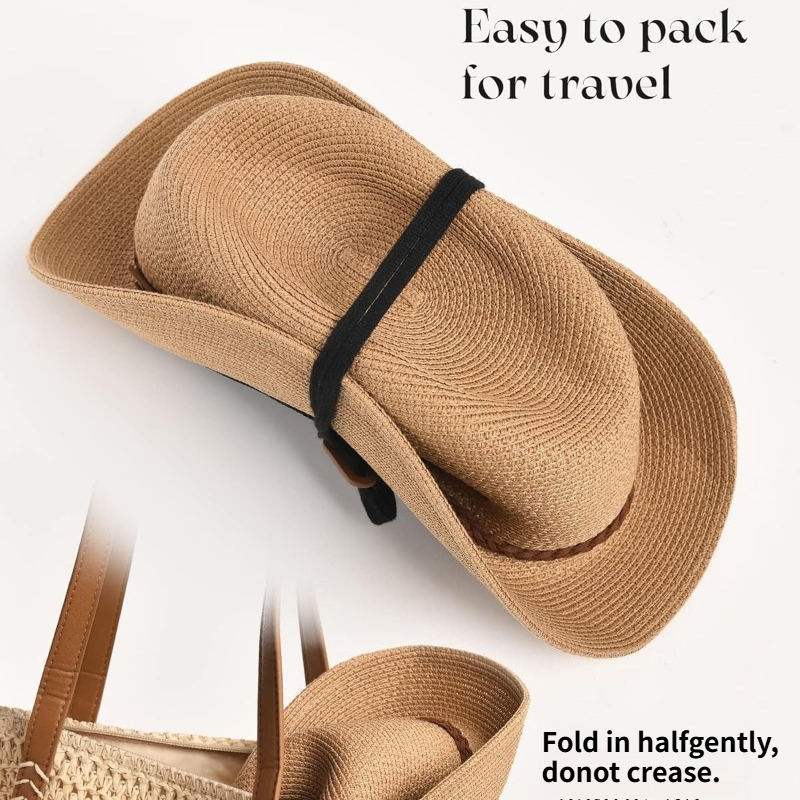 1pc Summer Straw Beach Sun Hat - مراجعة Hat Floppy Wide وسعره
