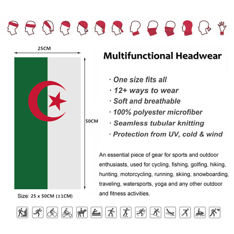 Algeria Flag Printed Bandana H - مراجعة Headband Summer Knit وسعره