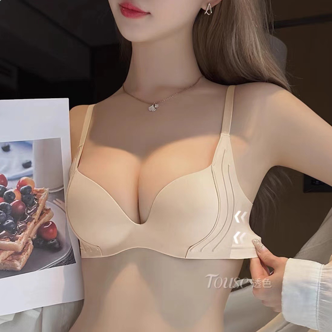 Wireless Push Up Bra for Small - مراجعة Bralette Triangle Set وسعره