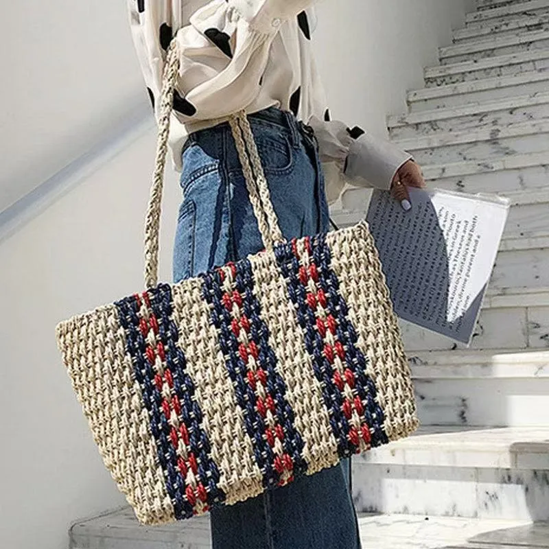 Straw Tote Bag Women One-Shoul - مراجعة Tote Bag Beach وسعره