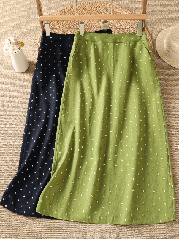 High Waist Floral Half Skirt T - مراجعة Midi Skirt Floral وسعره