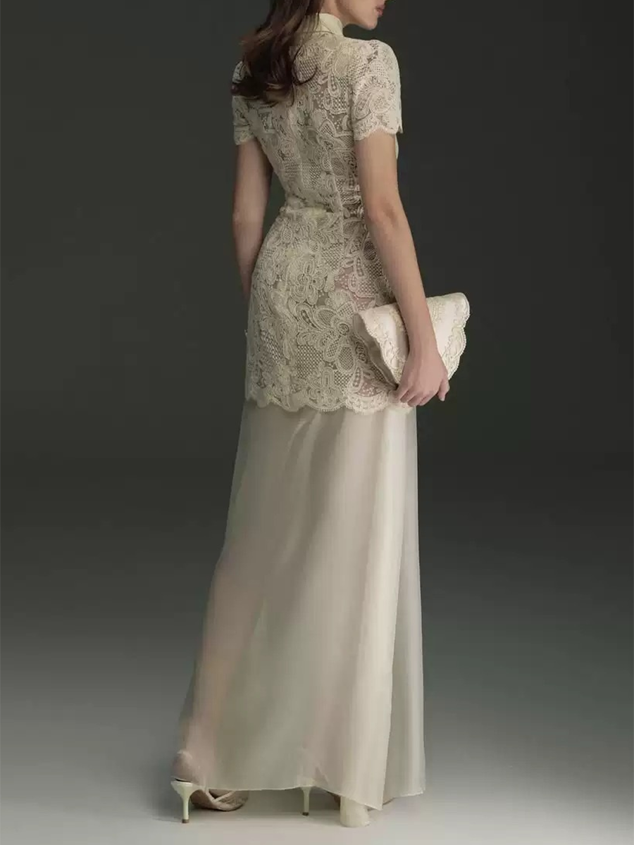 TWOTWINSTYLE Patchwork Lace Dr - مراجعة Linen Dress Wrap وسعره