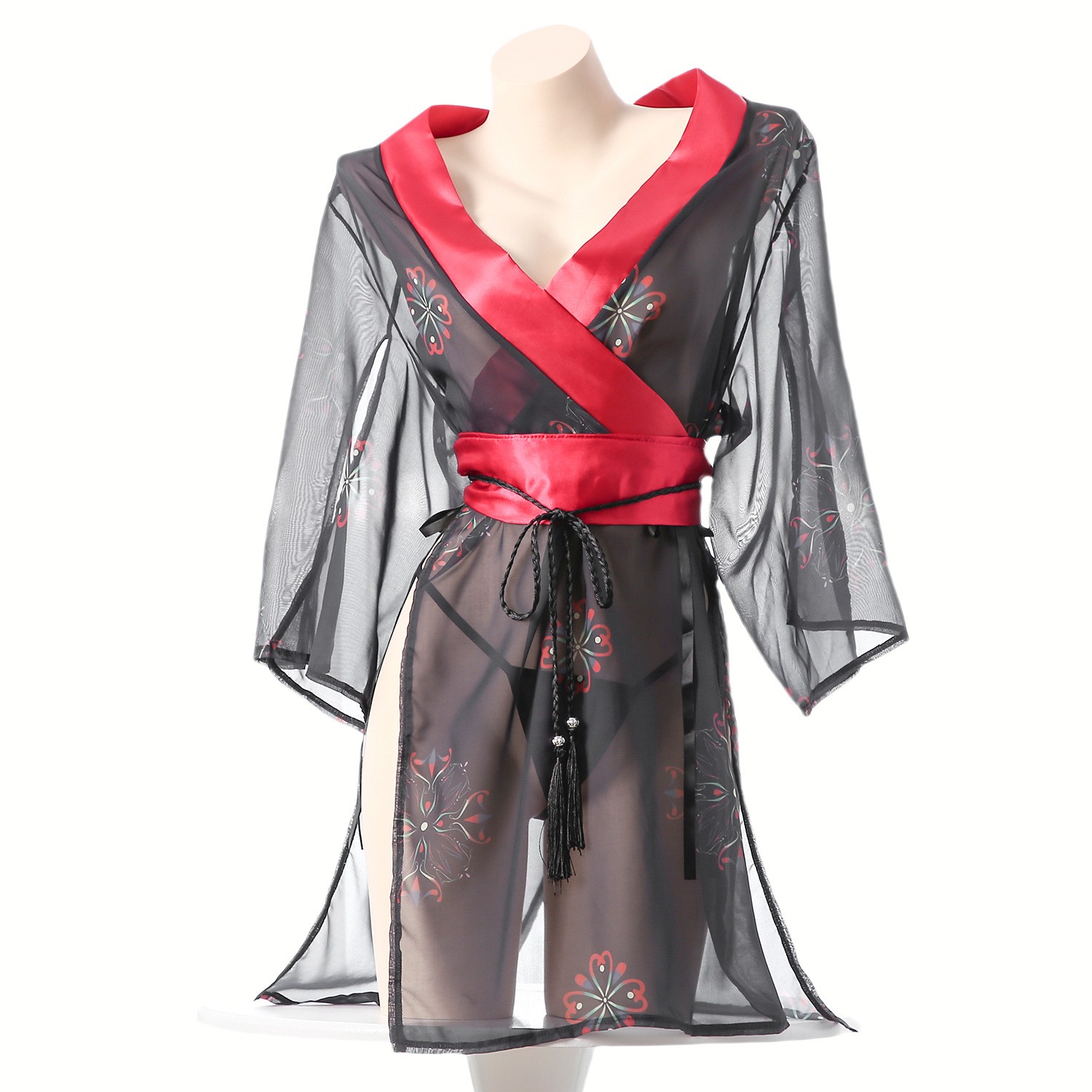 Women's Black Sheer Mesh Japan - مراجعة Kimono Sheer Floral وسعره