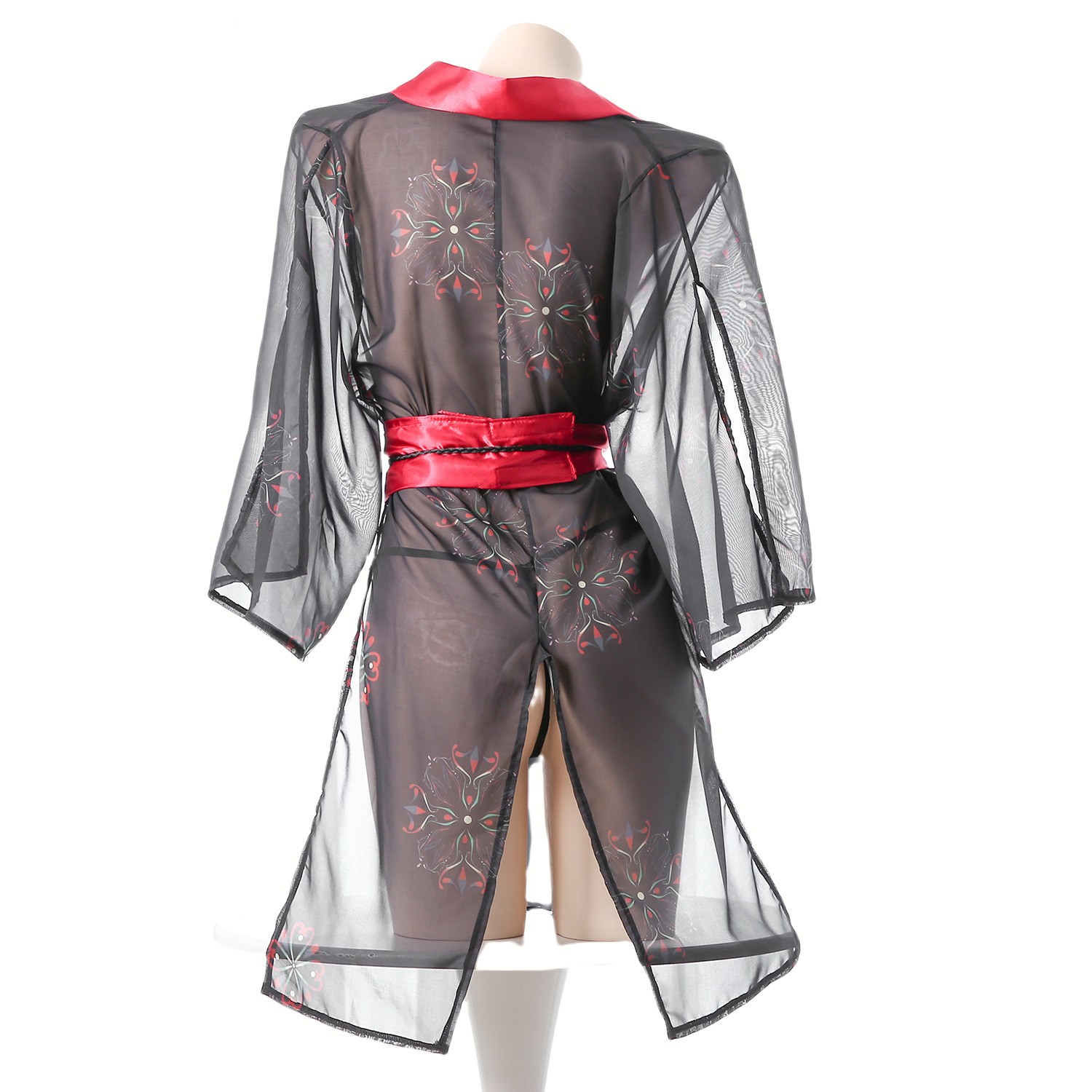 Women's Black Sheer Mesh Japan - مراجعة Kimono Sheer Floral وسعره