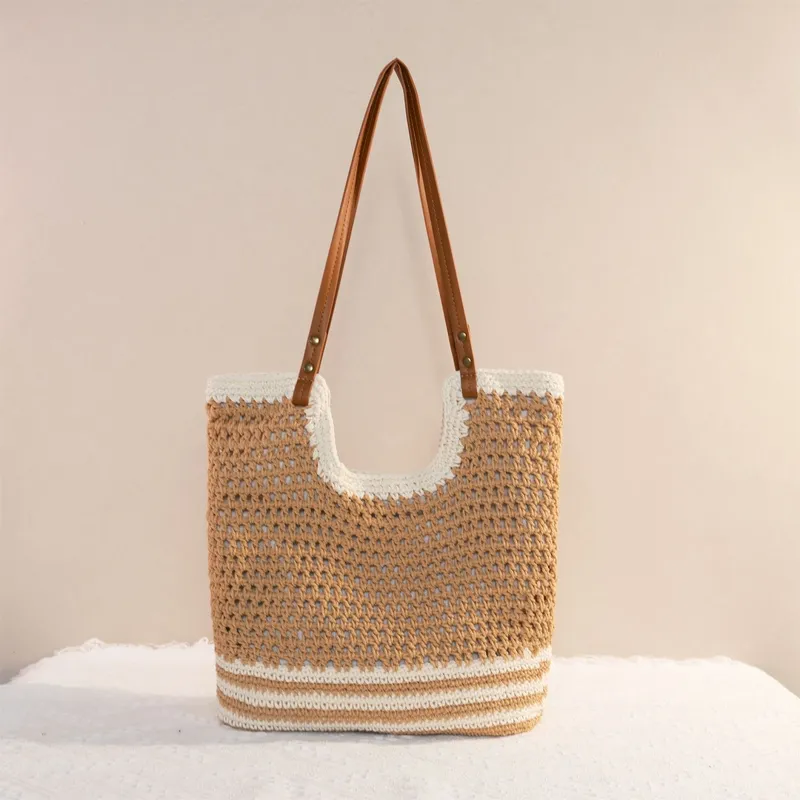 Women's large-capacity hand-wo - مراجعة Tote Bag Beach وسعره