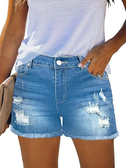 Casual Vintage Denim Shorts Hi - مراجعة Shorts Denim Frayed وسعره