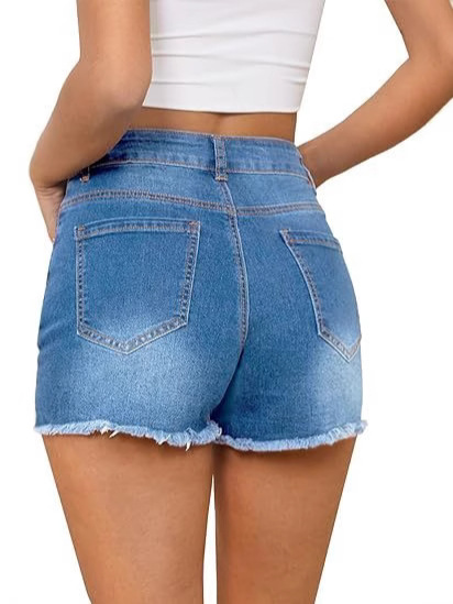 Casual Vintage Denim Shorts Hi - مراجعة Shorts Denim Frayed وسعره