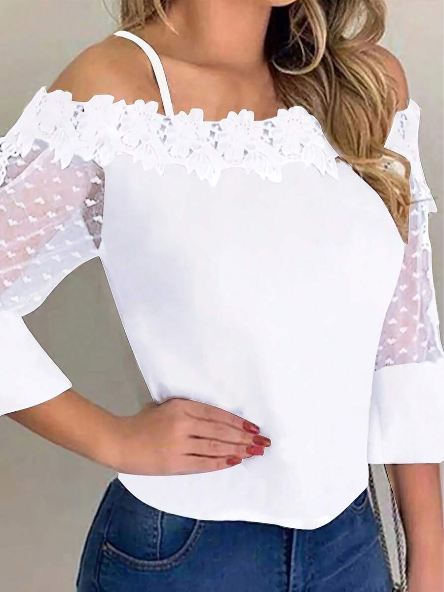 Purple Floral Print Off Should - مراجعة Blouse Off Shoulder وسعره