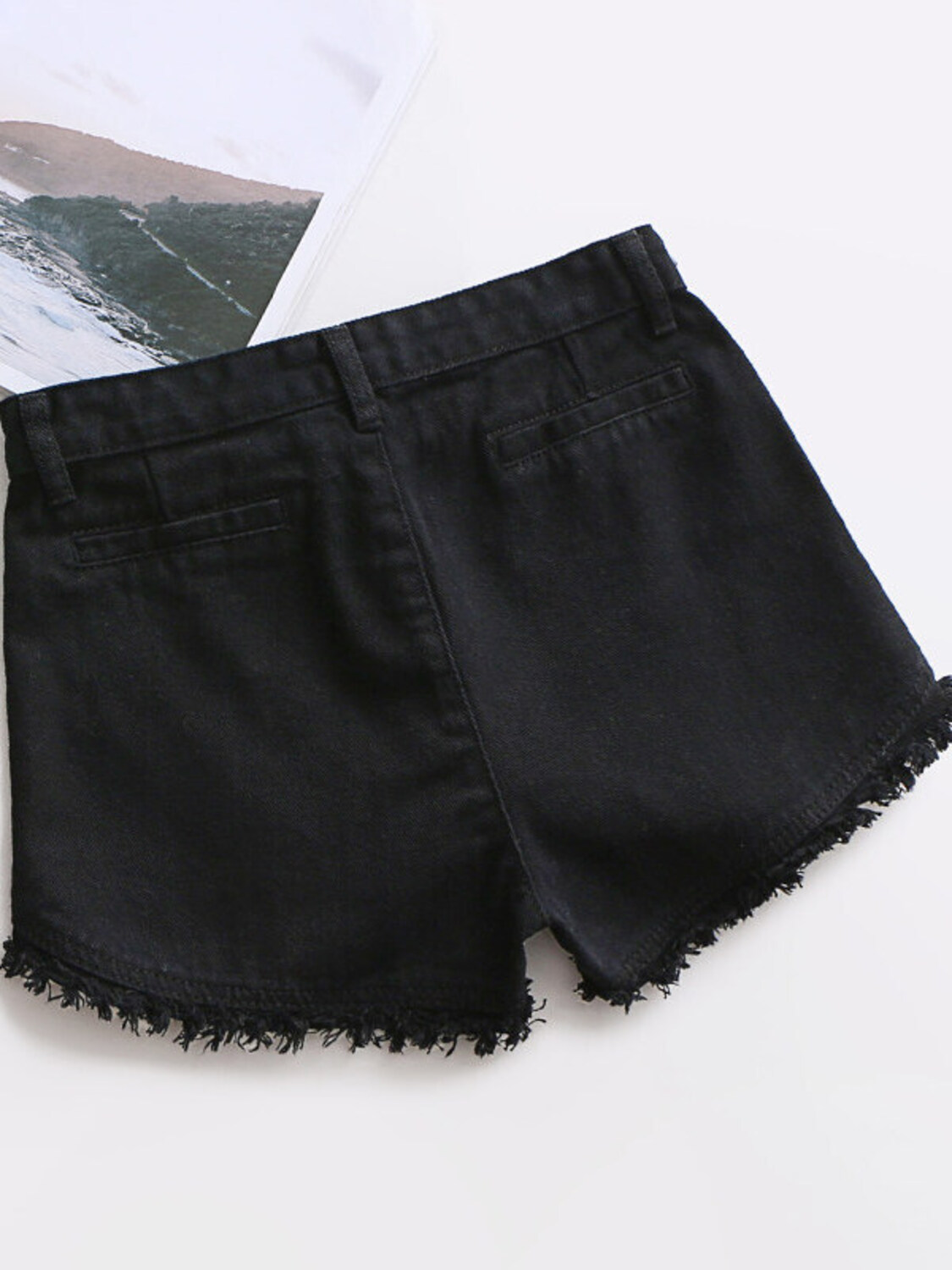 Women's High Waist Denim Short - مراجعة Shorts Denim Frayed وسعره