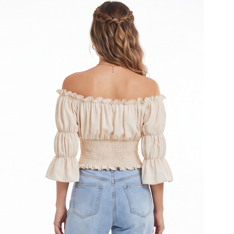 Renaissance Blouse Women Top w - مراجعة Blouse Off Shoulder وسعره
