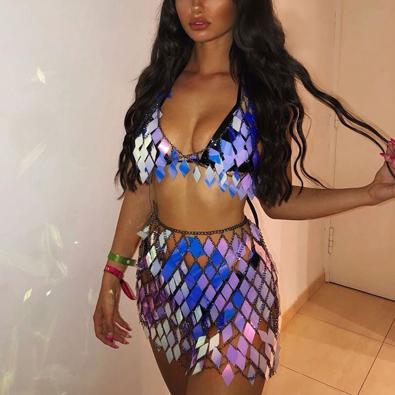 FestivalQueen Women's Sequined - مراجعة Crop Top Crochet وسعره