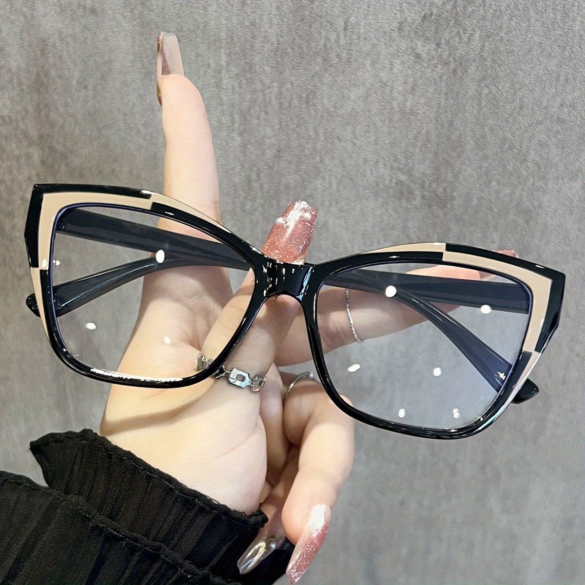 1PCS New Y2K Two-Tone Decorati - مراجعة Sunglasses Cat Eye وسعره