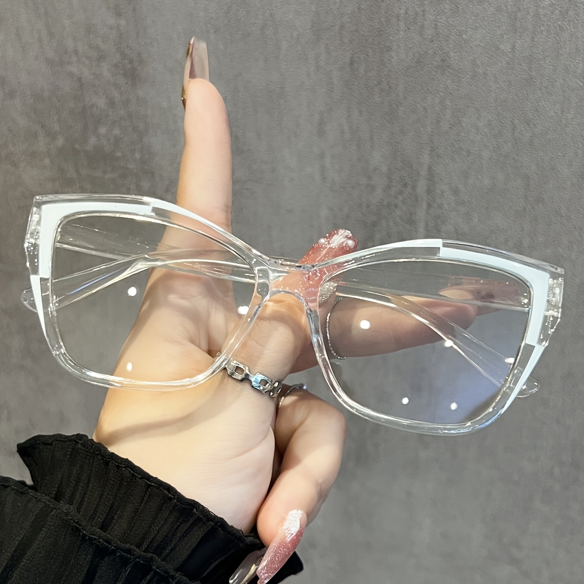 1PCS New Y2K Two-Tone Decorati - مراجعة Sunglasses Cat Eye وسعره