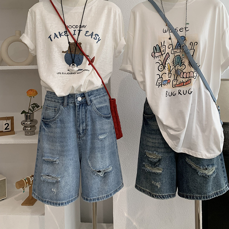 Denim Short Pant Women Jeans V - مراجعة Shorts Denim Frayed وسعره