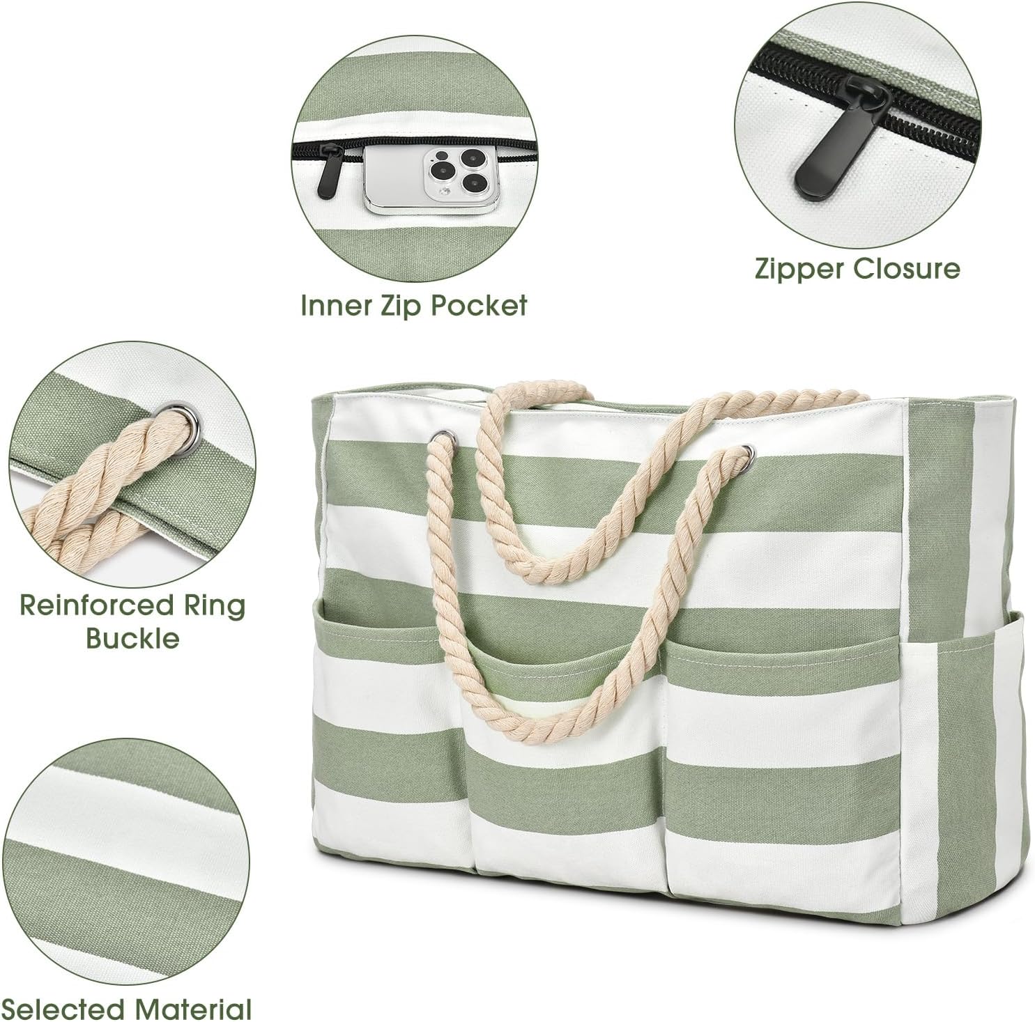 Canvas Large Beach Tote Bag fo - مراجعة Tote Bag Beach وسعره