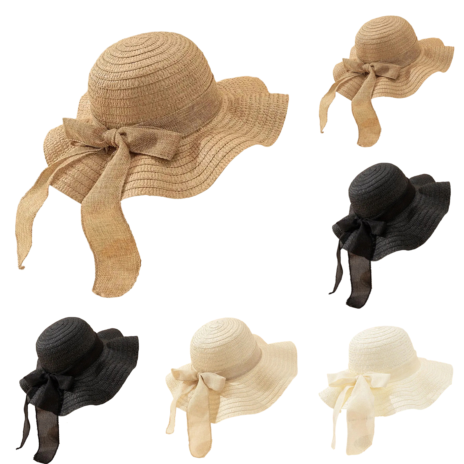 Women Bowknot Sun Hat Wide Bri - مراجعة Hat Floppy Wide وسعره