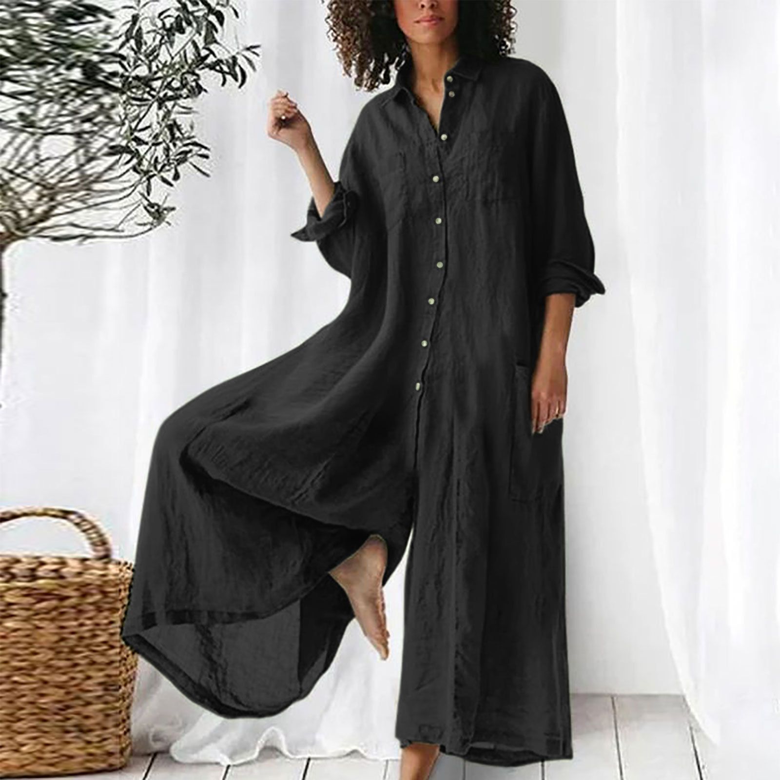 Ladies' Jumpsuit Everyday Long - مراجعة Jumpsuit Linen Relaxed وسعره