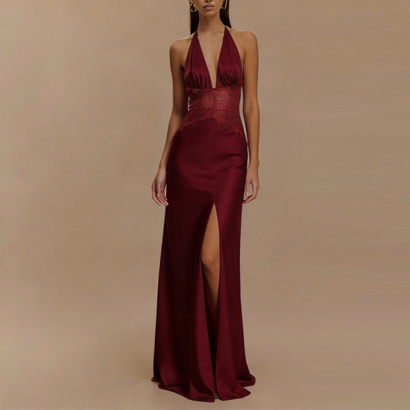 Sexy Backless Halter Maxi Dres - مراجعة Maxi Dress Halter وسعره