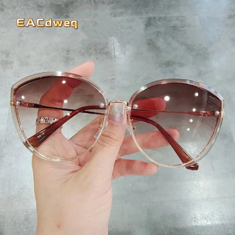 High Quality women's Oval Riml - مراجعة Sunglasses Cat Eye وسعره
