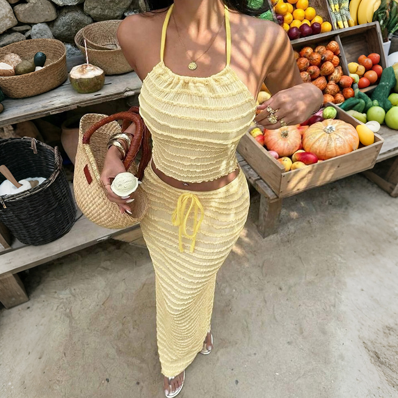 Sexy Elegant Dress Two Piece S - مراجعة Maxi Dress Halter وسعره