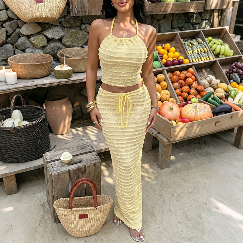 Sexy Elegant Dress Two Piece S - مراجعة Maxi Dress Halter وسعره