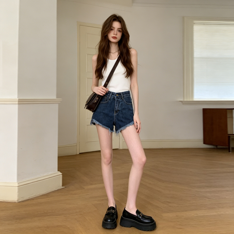 Denim Shorts Women Jeans Vinta - مراجعة Shorts Denim Frayed وسعره