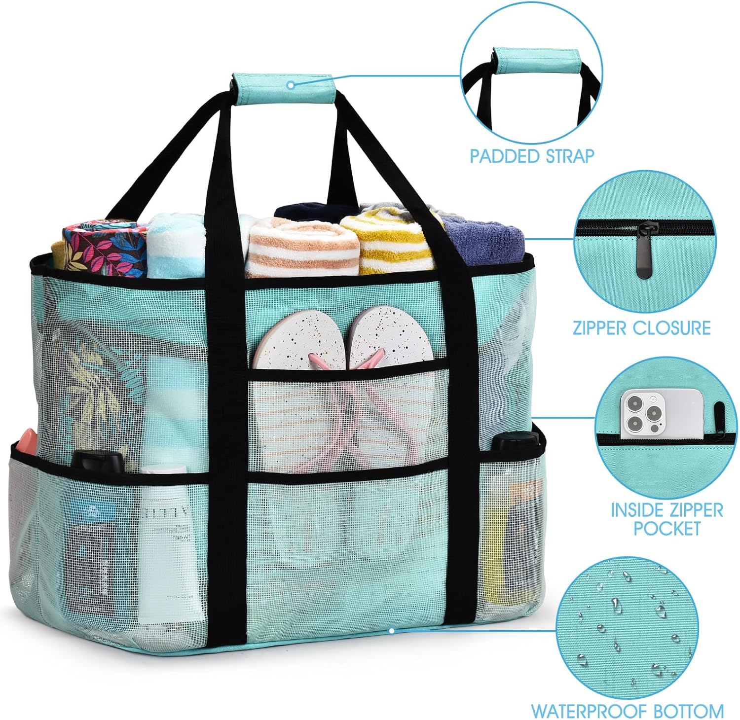 Extra Large Mesh Beach Bag, Wa - مراجعة Tote Bag Beach وسعره
