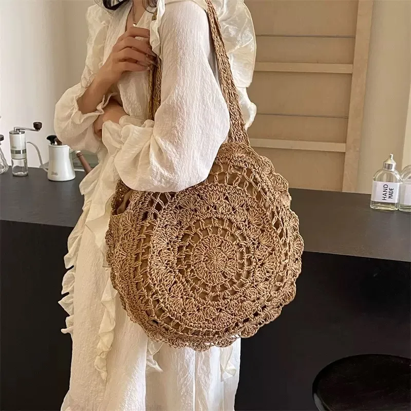 Hand-woven paper rope tote bag - مراجعة Tote Bag Beach وسعره