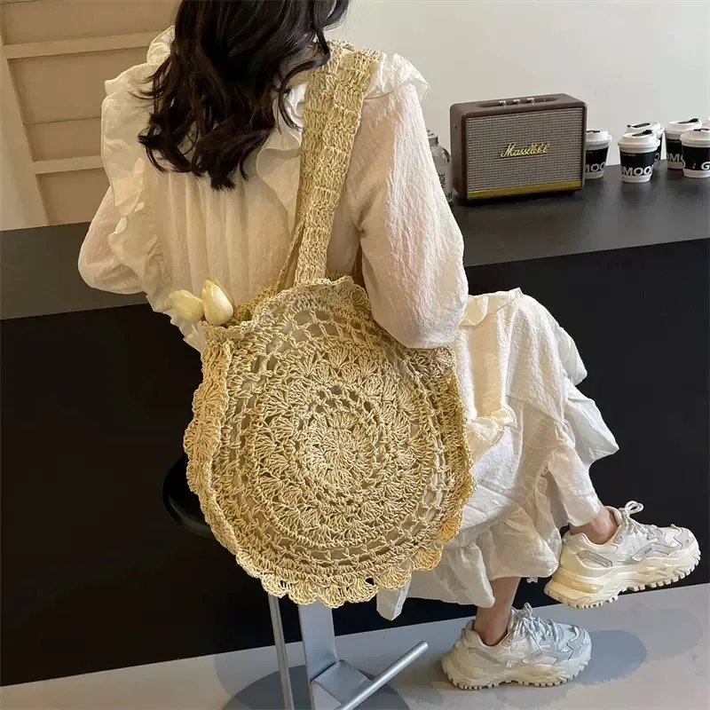 Hand-woven paper rope tote bag - مراجعة Tote Bag Beach وسعره