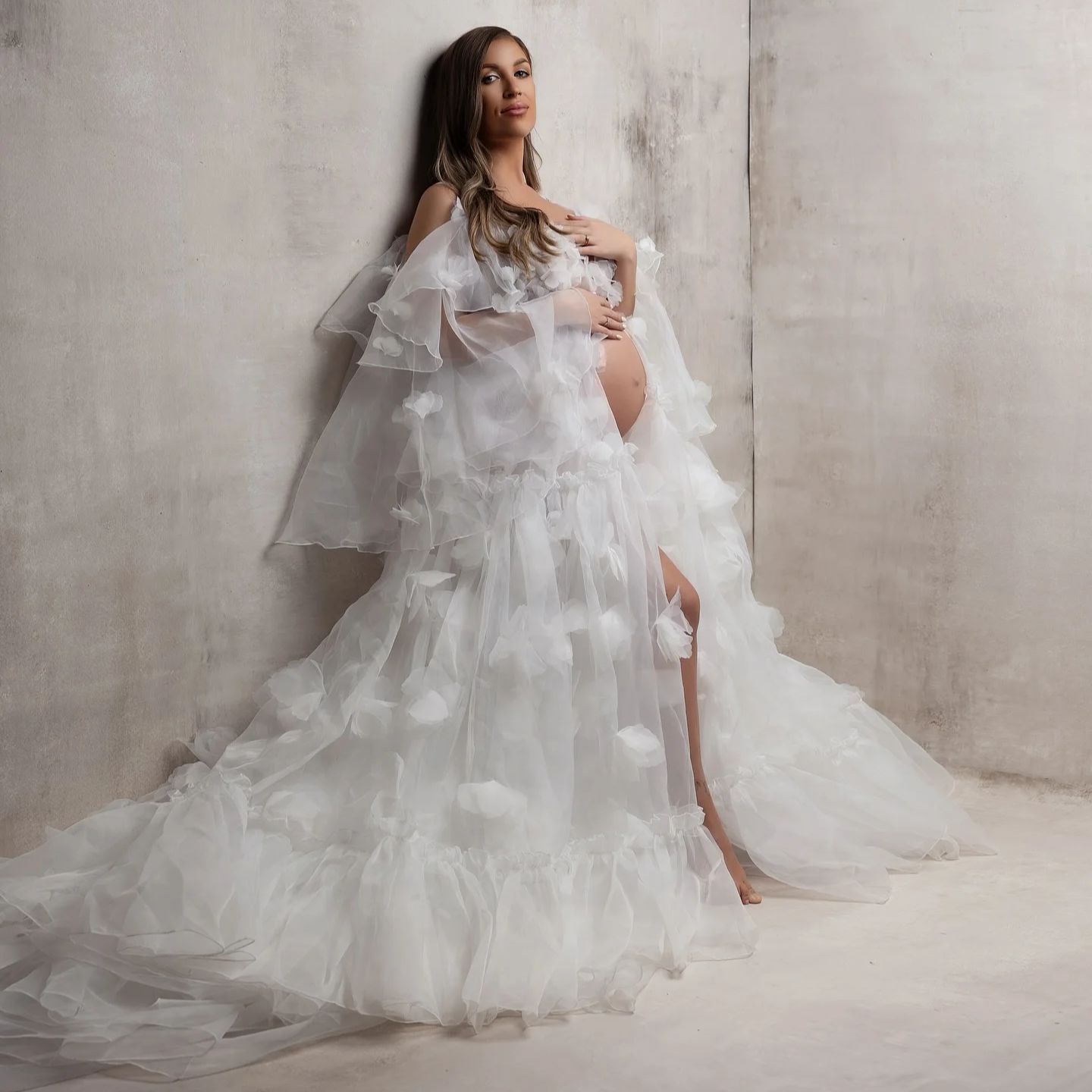 White Floral Tulle Bridal Wrap - مراجعة Kimono Sheer Floral وسعره