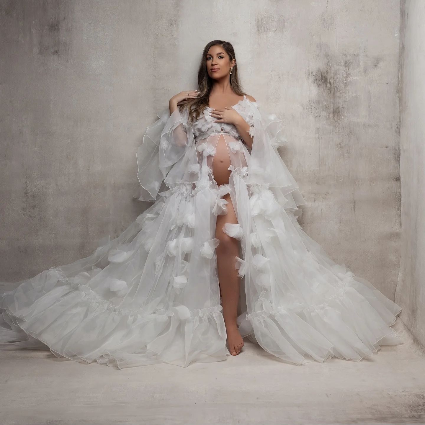 White Floral Tulle Bridal Wrap - مراجعة Kimono Sheer Floral وسعره