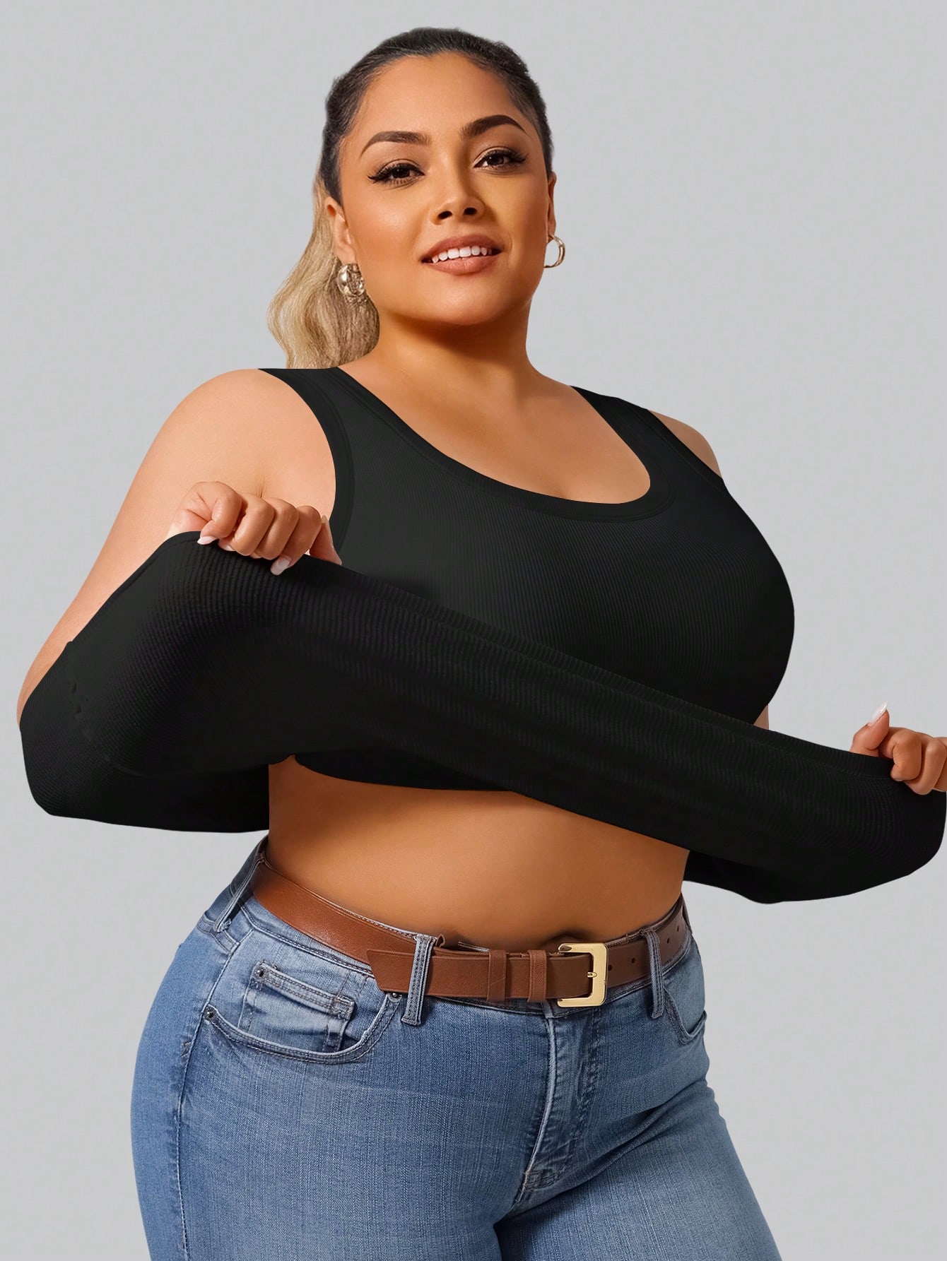 Plus Size Women's High Stretch - مراجعة Crop Top Crochet وسعره