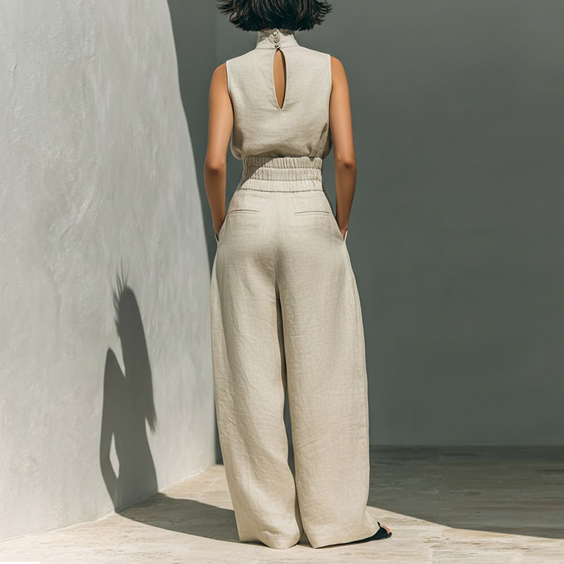Vintage Solid Cotton Linen Sui - مراجعة Linen Pant Wide وسعره