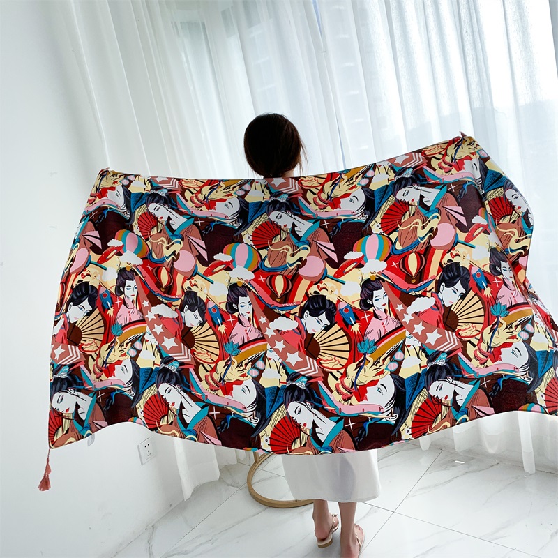 90x185cm Cotton Linen Print Su - مراجعة Linen Dress Wrap وسعره